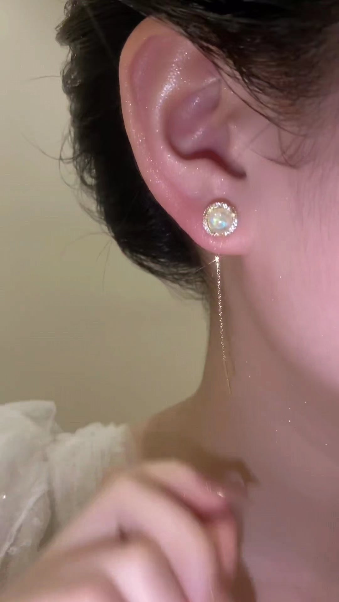 XYW 人魚ビーズ流蘇耳線コンパクトマイクロインサートデザイン感イヤリングシンプルな耳飾り