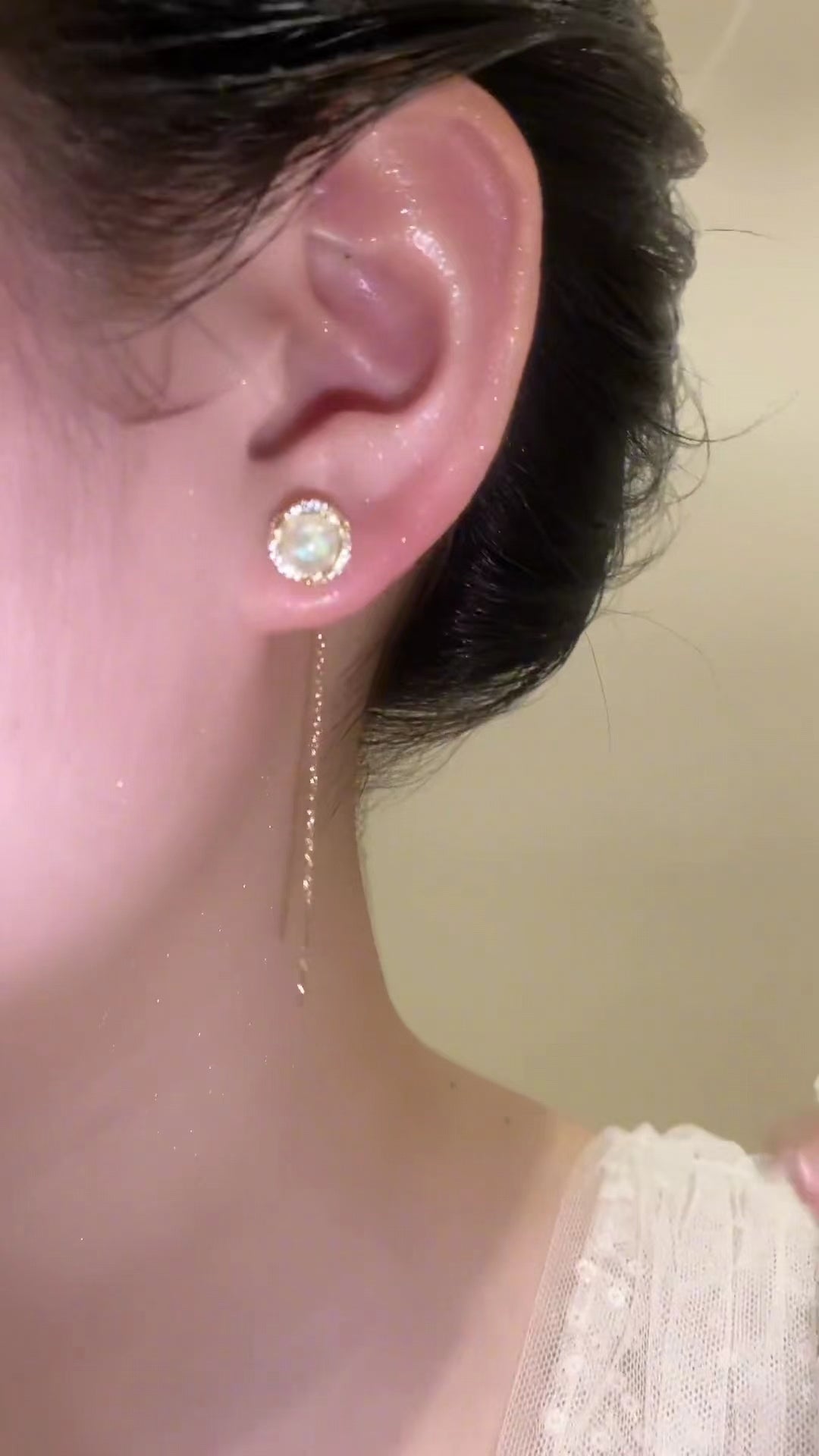 XYW 人魚ビーズ流蘇耳線コンパクトマイクロインサートデザイン感イヤリングシンプルな耳飾り