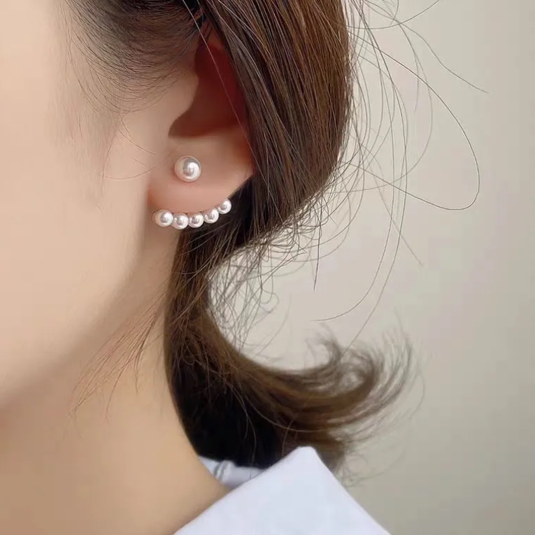 YQQ  夏  パールイヤリング  笑顔パール