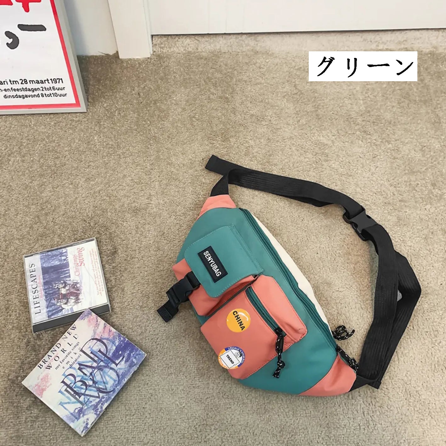 LF ウエストポーチ・ボディバッグ   斜め掛け   カップルペアバッグ 大容量