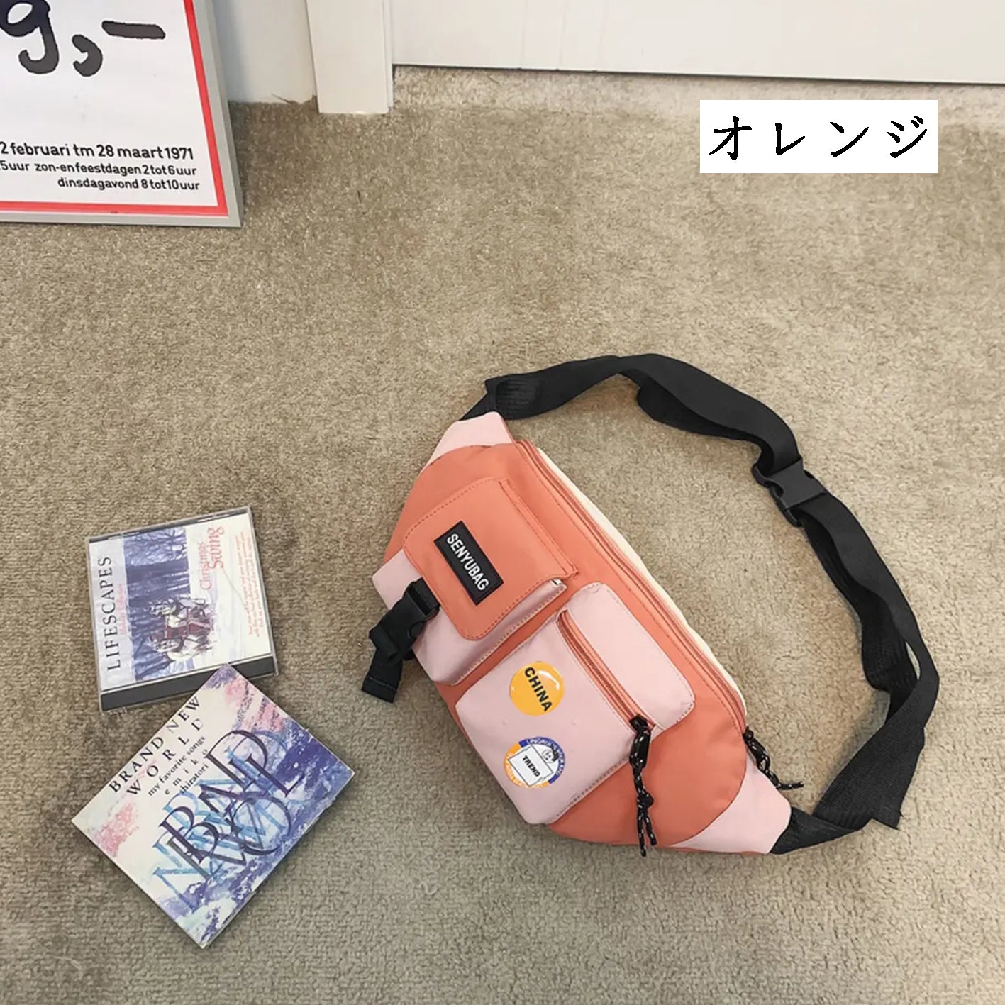 LF ウエストポーチ・ボディバッグ   斜め掛け   カップルペアバッグ 大容量
