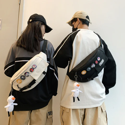 LF ユニセックス ウエストポーチ・ボディバッグ カップルペアバッグ 大容量