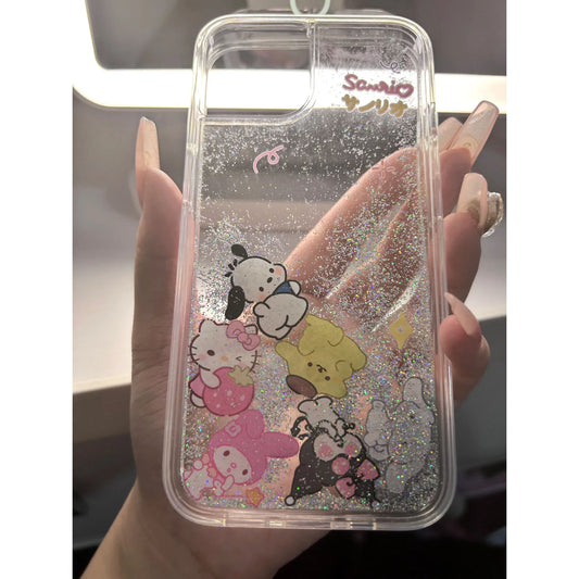 LF  サンリオ  キラキラ流れるグリッターケース スマホケース  携帯電話ケース