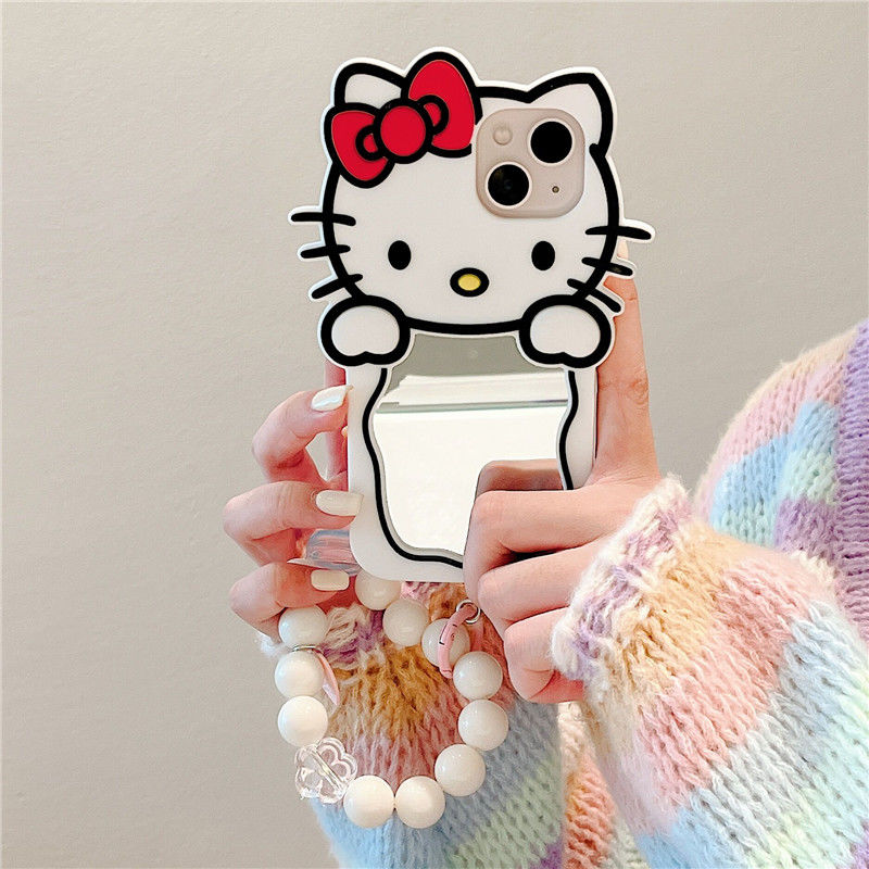 LF  超可愛い猫ちゃん抱き鏡  スマホケース  携帯電話ケース  化粧鏡