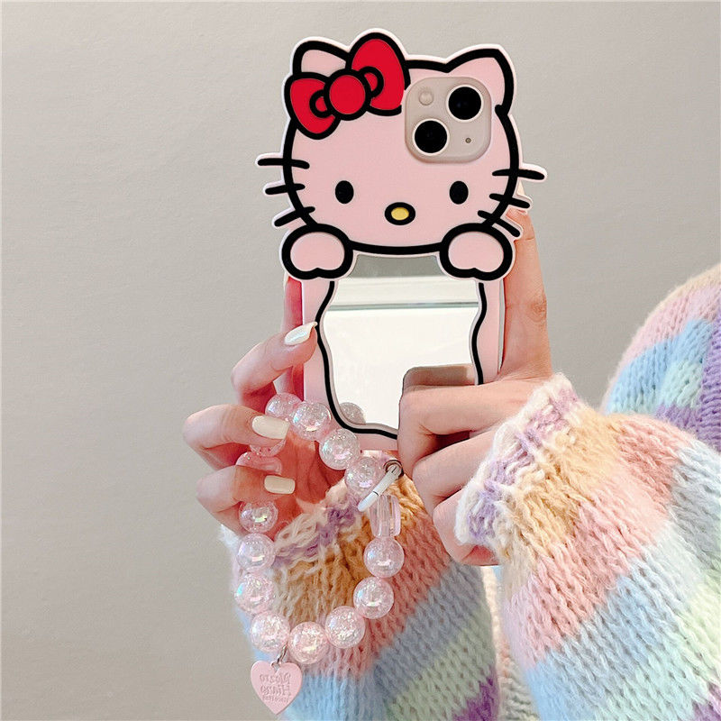LF  超可愛い猫ちゃん抱き鏡  スマホケース  携帯電話ケース  化粧鏡