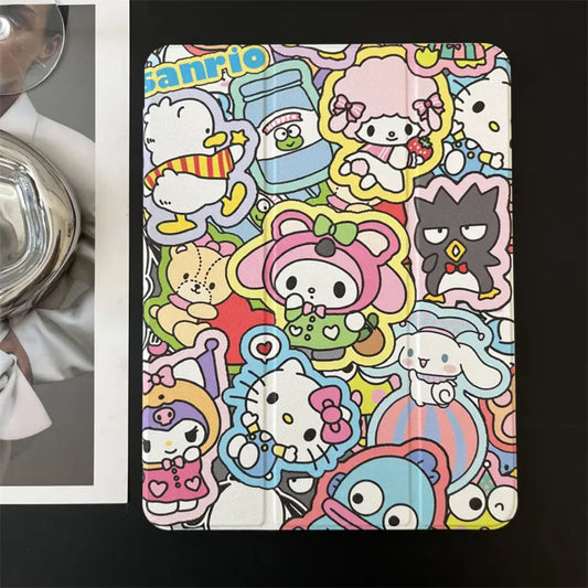 LF  IPad-タブレット保護カバー  ケース  フリップ式  かわいい  サンリオ