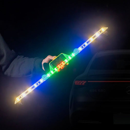 LF ソーラー LED追尾防止警告灯 自動充電 多機能装飾テールランプ