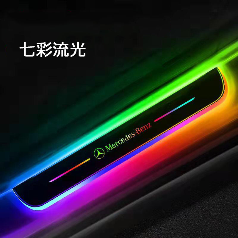 XYW  車載用アンビエントライト  フロントドア リヤドア ライト  ワイヤレスセンサーLEDライト【七彩流光/多色切り替え】