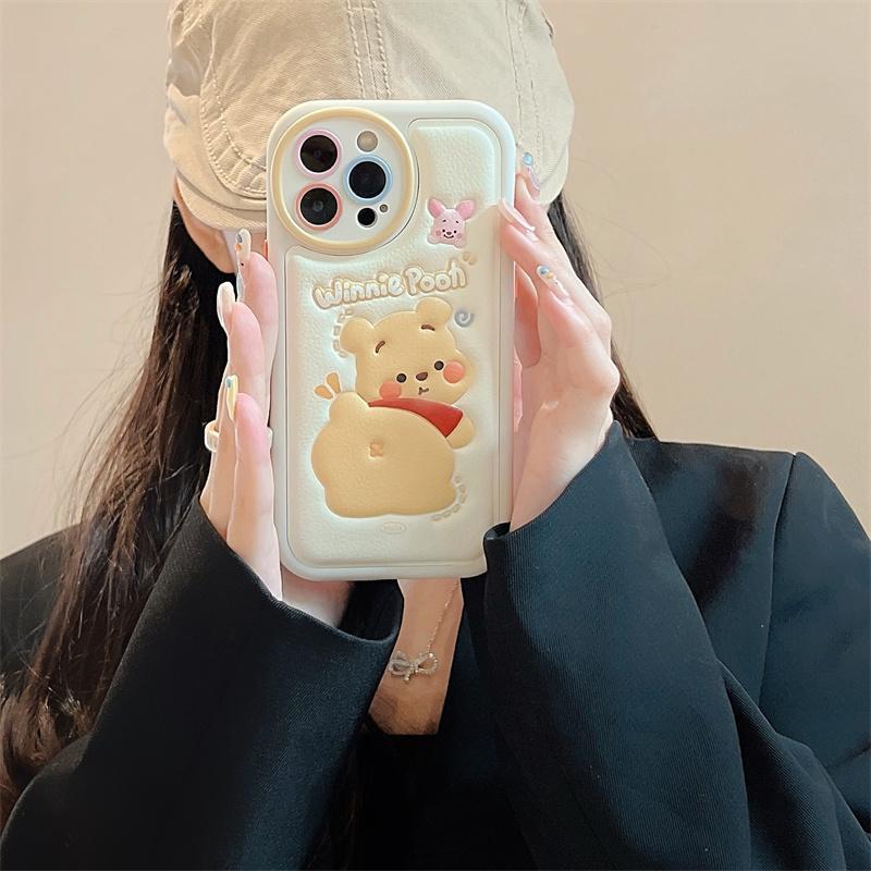 LF 可愛い キャラクター 革柄携帯ケース  スマホケース 携帯電話ケース