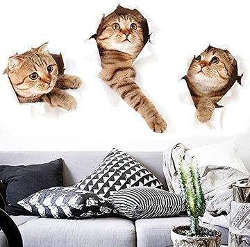YQQ 3D かわいい　動物　リムーバブル バスルーム トイレ　座席ウォール ステッカー壁紙　猫(5匹の猫セット)