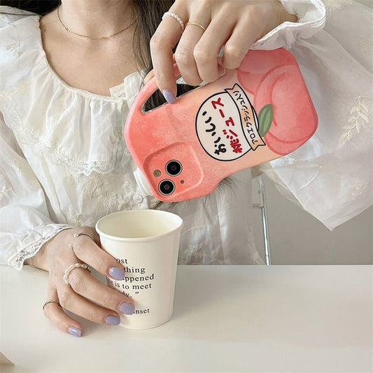 LF  桃ジュース  超可愛い  スマホケース  携帯電話ケース  キラキラシールが付きます
