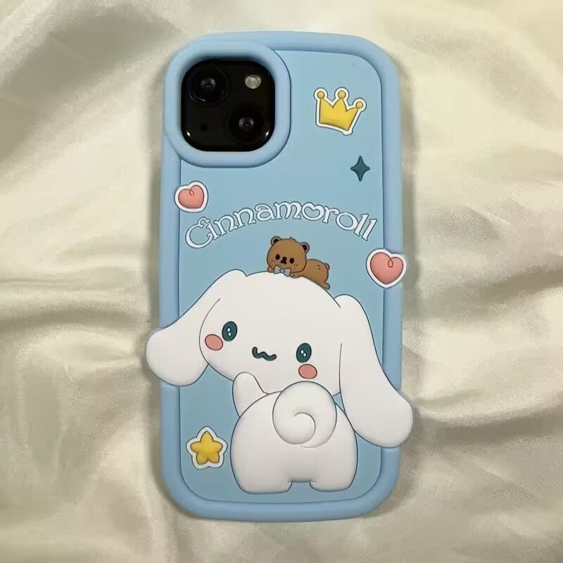 YQQ  可愛いサンリオ  シリコーン素材 スマホケース  携帯電話ケース