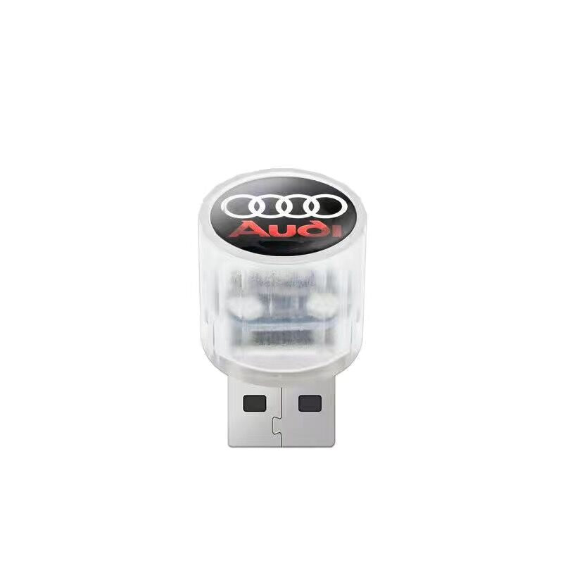 LF USB 飾り 自動車用ムードランプ LED  レインボー  3個入 カーエンブレム付き  車用品
