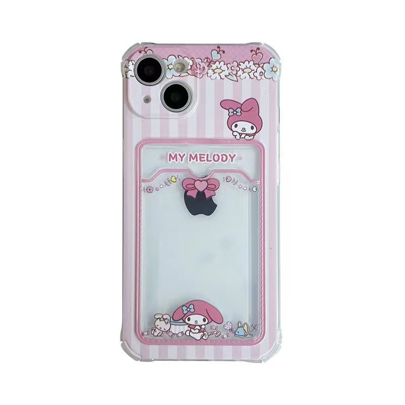 LF  かわいい  クロミ&マイメロディ カードケース付き  スマホケース  携帯電話ケース  カードケース付き