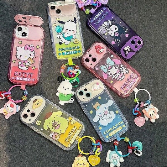 LF  サンリオ  カートゥーン スマホケース  携帯電話ケース  化粧鏡  スタンド