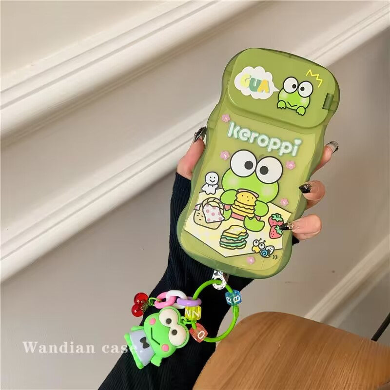 YQQ  可愛いサンリオ スマホケース  携帯電話ケース  化粧鏡  スタンド