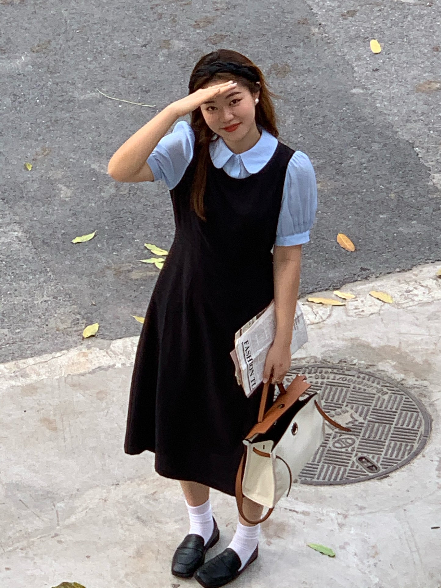 XYW  夏 シャツカラーワンピース  かわいい