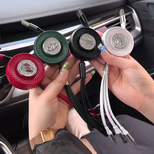 LF 3in1携帯電話充電ケーブル リトラクタブルデータケーブル