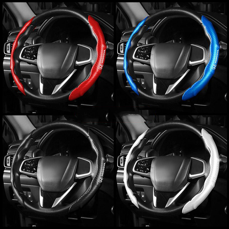 XYW  【光沢タイプ】ステアリングホイールカバー  カーボンファイバー  滑り止め吸湿 車種別専用ステアリングカバー