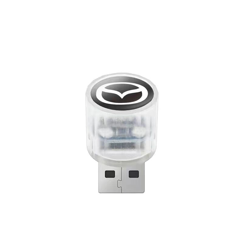 LF USB 飾り 自動車用ムードランプ LED  レインボー  3個入 カーエンブレム付き  車用品