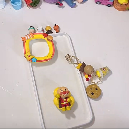 OL 手作り  クリームゴム携帯ケース   アンパンマン