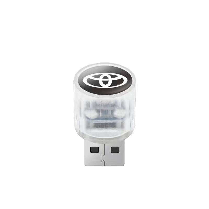 LF USB 飾り 自動車用ムードランプ LED  レインボー  3個入 カーエンブレム付き  車用品