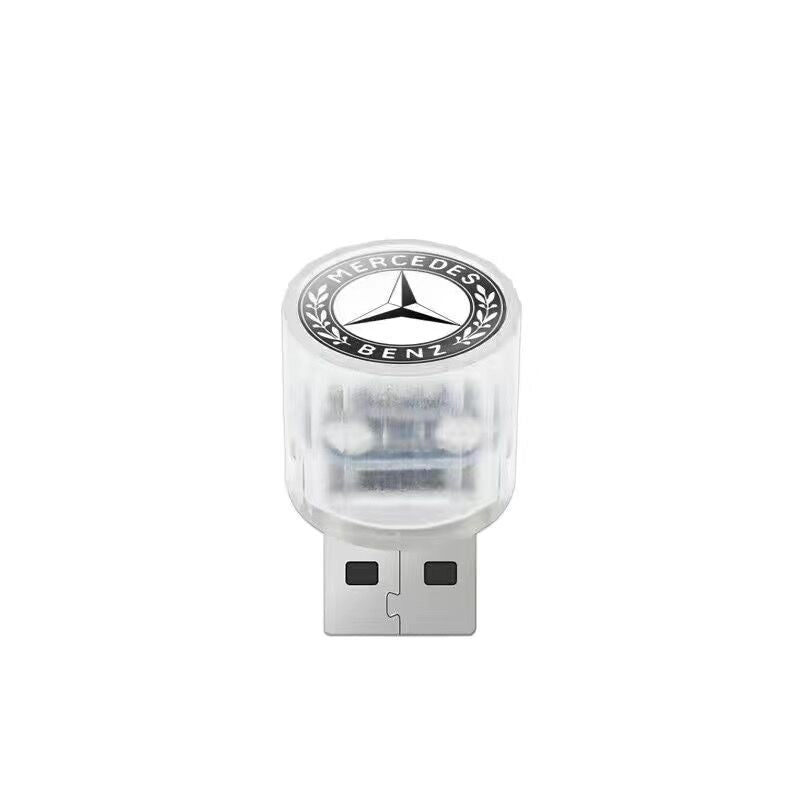 LF USB 飾り 自動車用ムードランプ LED  レインボー  3個入 カーエンブレム付き  車用品